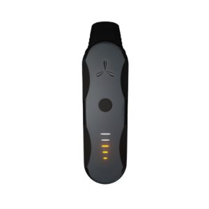 Airvape XS GO dry herb vaporizer at an affordable price in black turned on