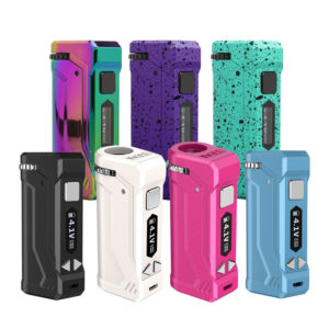 Yocan UNI Pro Box Mod Vaporizer showing all colors and Wulf mods