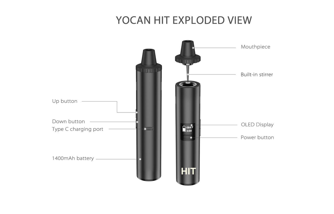 Yocan HIT Dry Herb Vaporizer - Lord Vaper Pens
