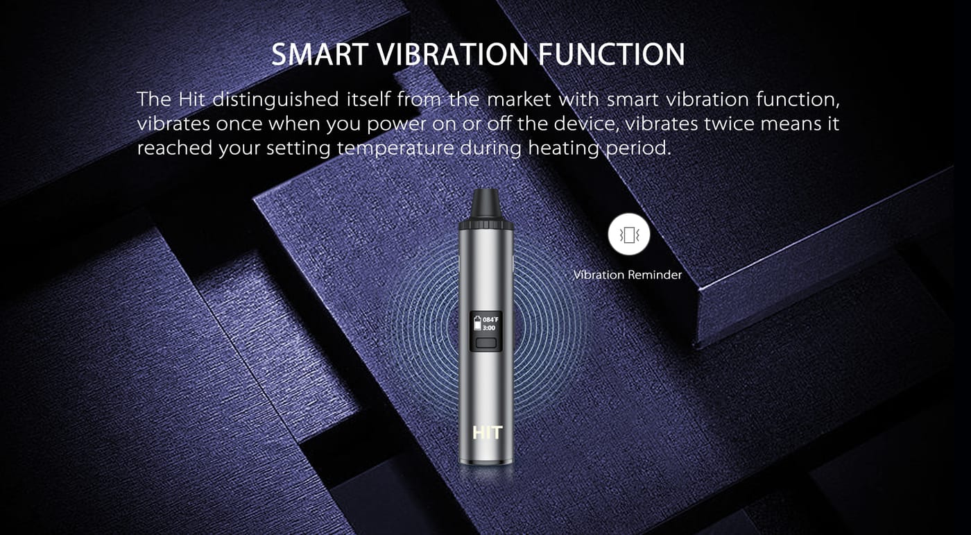Yocan HIT dry herb vaporizer with convection-style heating, haptic vibration feature