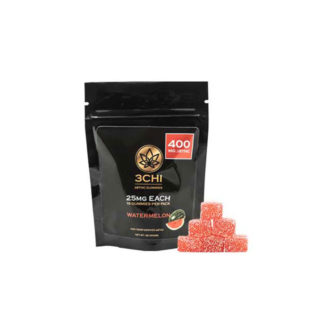 3Chi Watermelon flavored delta 8 thc gummy with 25mg in a 16-pack