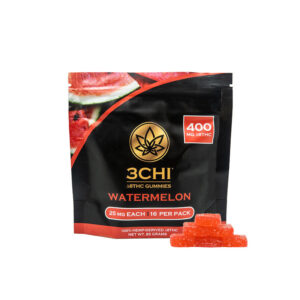 3Chi Watermelon flavored delta 8 thc gummy with 25mg in a 16-pack