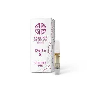 Treetop Hemp Co Delta 8 THC 800mg vape cartridge with Cherry Pie strain