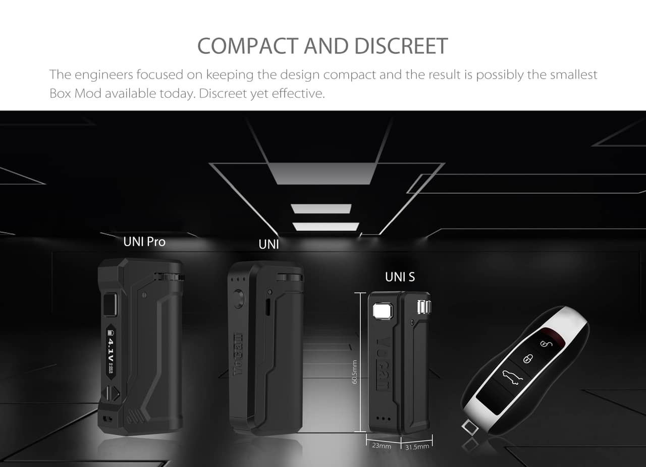 Yocan UNI S box mod battery is over 20% smaller than the original UNI