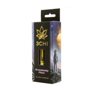 3Chi delta 8 THC vape cartridge with Granddaddy Pluto strain profile in 1ml size