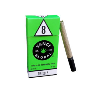 Vance Global Delta 8 THC pre-rolls with organic CBD flower in a 1-pack with 10 1g pre-rolls