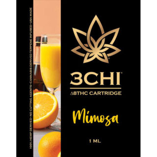 3Chi delta 8 THC vape cartridge with Mimosa strain profile in 1ml size