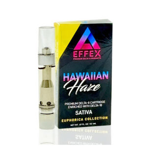 Delta Effex delta 10 THC vape cartridge with Hawaiian Haze strain profile in 1ml size