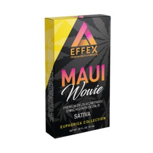Delta Effex delta 10 THC vape cartridge with Maui Wowie strain profile in 1ml size