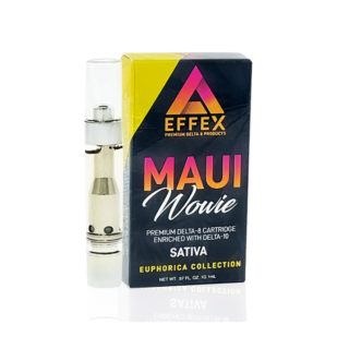 Delta Effex delta 10 THC vape cartridge with Maui Wowie strain profile in 1ml size