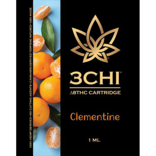 3Chi delta 8 THC vape cartridge with Clementine strain profile in 1ml size