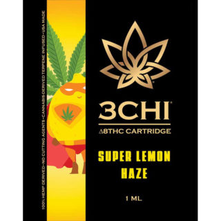 3Chi delta 8 THC vape cartridge with Super Lemon Haze strain profile in 1ml size