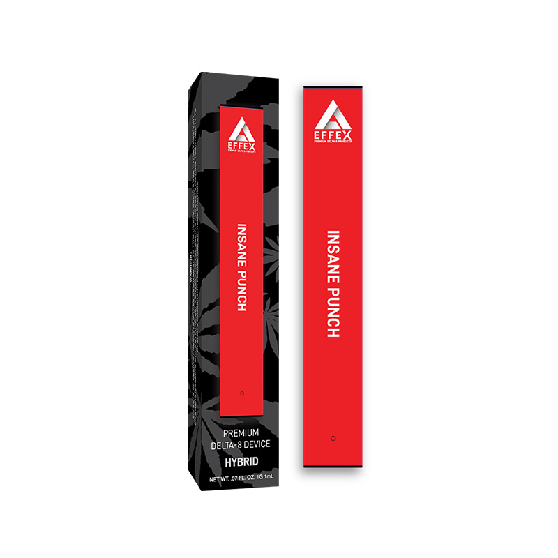 Delta Effex Delta 8 THC disposable vape with Insane Punch strain profile in 1ml size