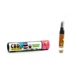 Steve's Goods CBD vape cartridge 1ml with 650mg total cannabinoids in Strawnana strain