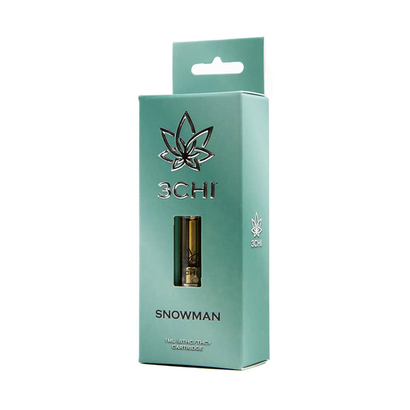 3Chi delta-8/THCv vape cartridge with Snowman cannabinoid and terpene profile