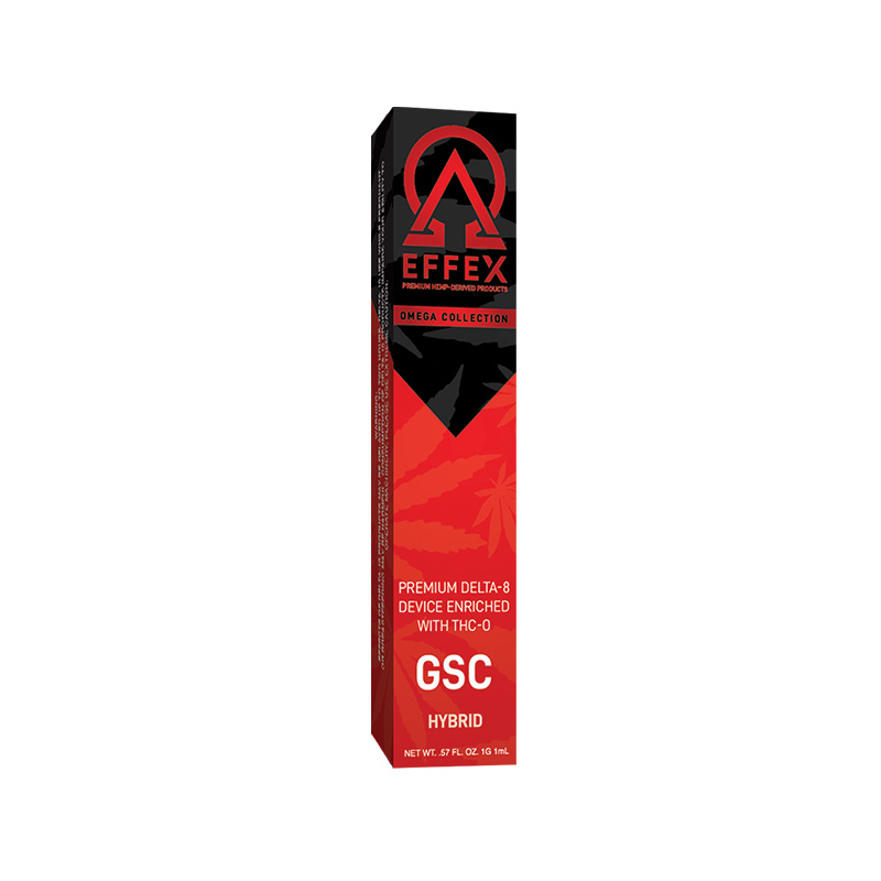 Delta Effex THC-O disposable vape with GSC strain profile in 1ml size