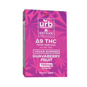 Delta Extrax Delta 9 THC gummies in 15mg servings with Guavaberry Fruit flavor