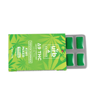 Delta Extrax Delta 9 THC gummies in 15mg servings with Kiwi Mixer flavor