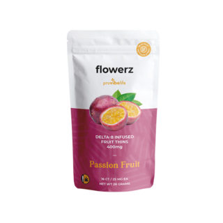 Flowerz Delta 8 THC fruit thins in 25mg servings with Passion Fruit flavor