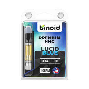 Binoid HHC vape cartridge in a Lucid Blue strain profile in 1ml size