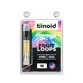 Binoid THC-P vape cartridge with Fruit Loops strain profile in 1ml size