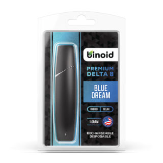 Binoid Delta 8 disposable with Blue Dream strain profile in 1mg size