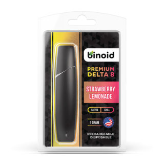 Binoid Delta 8 disposable with Strawberry Lemonade strain profile in 1mg size