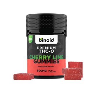 Binoid THC-O gummies in 25mg servings with Cherry Lime flavor