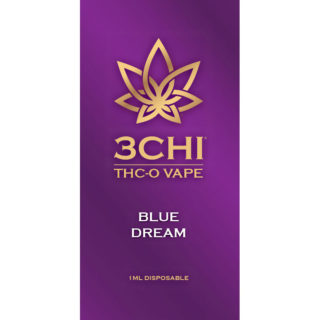 3Chi delta 8 THC-O 1ml disposable vape with Blue Dream strain profile