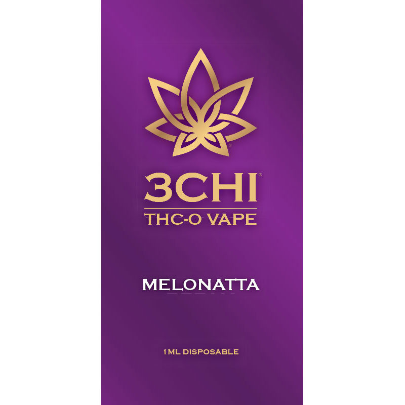 3Chi delta 8 THC-O 1ml disposable vape with Melonatta strain profile