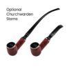cipher nautilus V3 dry herb vaporizer with variable temperature control in redheart wood color showing churchwarden stem kit