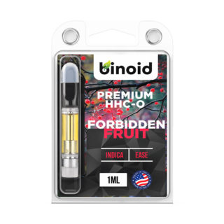 Binoid HHC-O vape cartridge in a Forbidden Fruit strain profile in 1ml size
