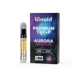 Binoid THC-P vape cartridge with Aurora Indica strain profile in 1ml size