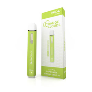 Strange Clouds HHC-O Disposable vape with Green Crack strain profile in 2ml size
