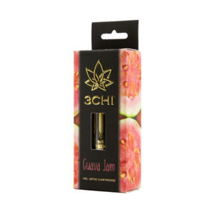 3Chi delta 8 THC vape cartridge with guava jam strain profile in 1ml size
