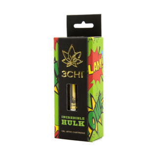 3Chi delta 8 THC vape cartridge with incredible hulk strain profile in 1ml size