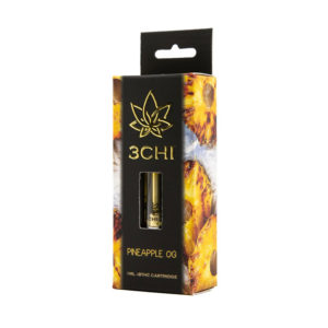 3Chi delta 8 THC vape cartridge with pineapple og strain profile in 1ml size