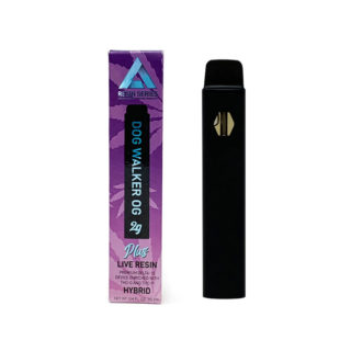 Delta Extrax D8 D10 THC-O THC-P live resin disposable vape with Dog Walker strain profile in 2ml size