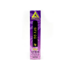 Delta Extrax D8 D10 THC-O THC-P live resin disposable vape with SFV OG strain profile in 2ml size