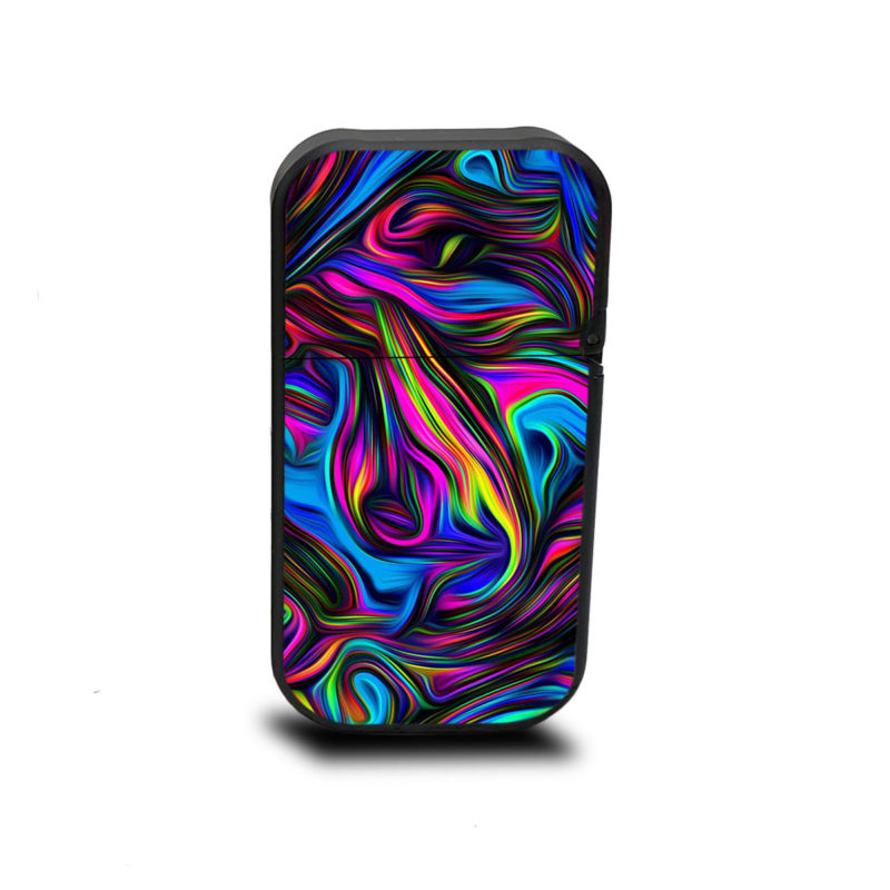 Cipher Stealth vape cartridge battery with Neon Swirl design