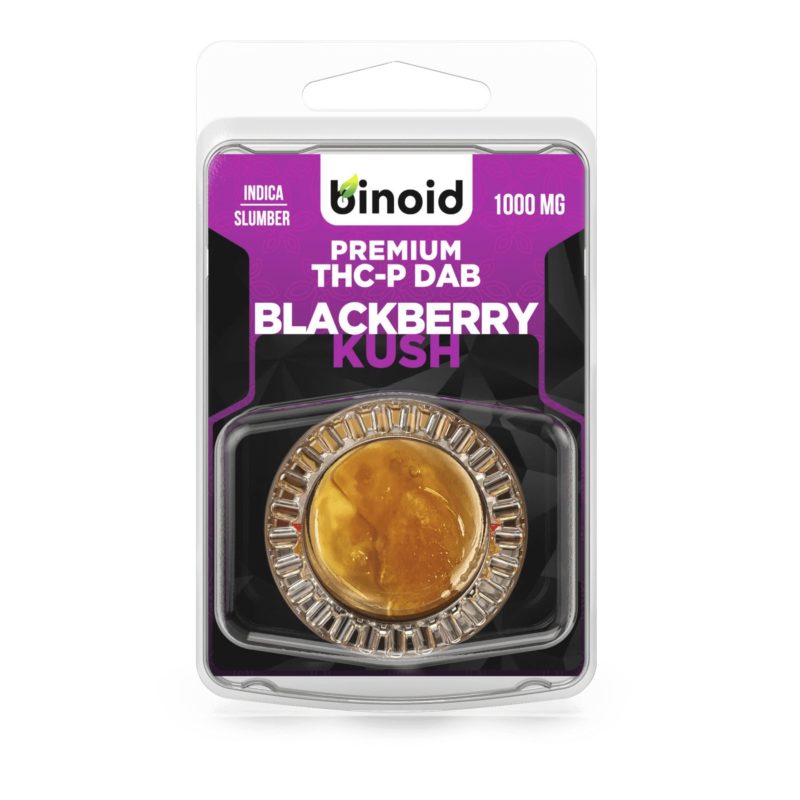 Binoid THC-P wax dabs in a blackberry kush strain profile in 1g size