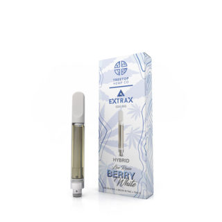 Treetop Hemp Co and Delta Extrax collaboration D8 D10 THC-O vape cartridge with Berry White strain profile in 1.5g size