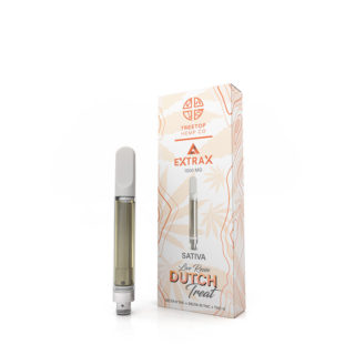 Treetop Hemp Co and Delta Extrax collaboration D8 D10 THC-O vape cartridge with Dutch Treat strain profile in 1.5g size
