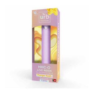 Urb HHC-O Live Resin Disposable vape with mango kush sativa terpenes in 2g size