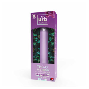 Urb THC-O Live Resin Disposable vape with goji gelato hybrid terpenes in 2g size