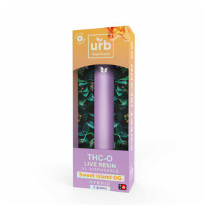 Urb THC-O Live Resin Disposable vape with sweet island og hybrid terpenes in 2g size