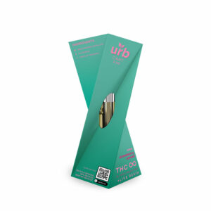 Urb THC Infinity Live Resin vape cartridge with strawberry cereal Indica terpenes in 2.2g size