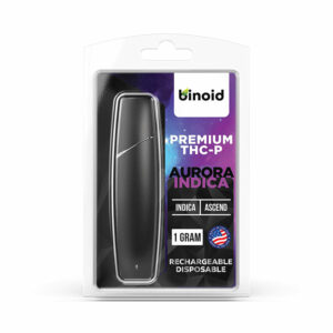Binoid THC-P disposable with Aurora Indica strain profile in 1g size