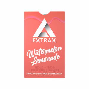 Delta Extrax Lights Out Collection THCh THCjd THCp Delta-9 Live Resin Delta 8 THC gummies in 125mg servings with Watermelon Lemonade flavor