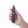 Cipher NOVA all-in-one electronic smoking pipe with built-in lighter and interchangeable smoking pod system in carbon black shown in hand